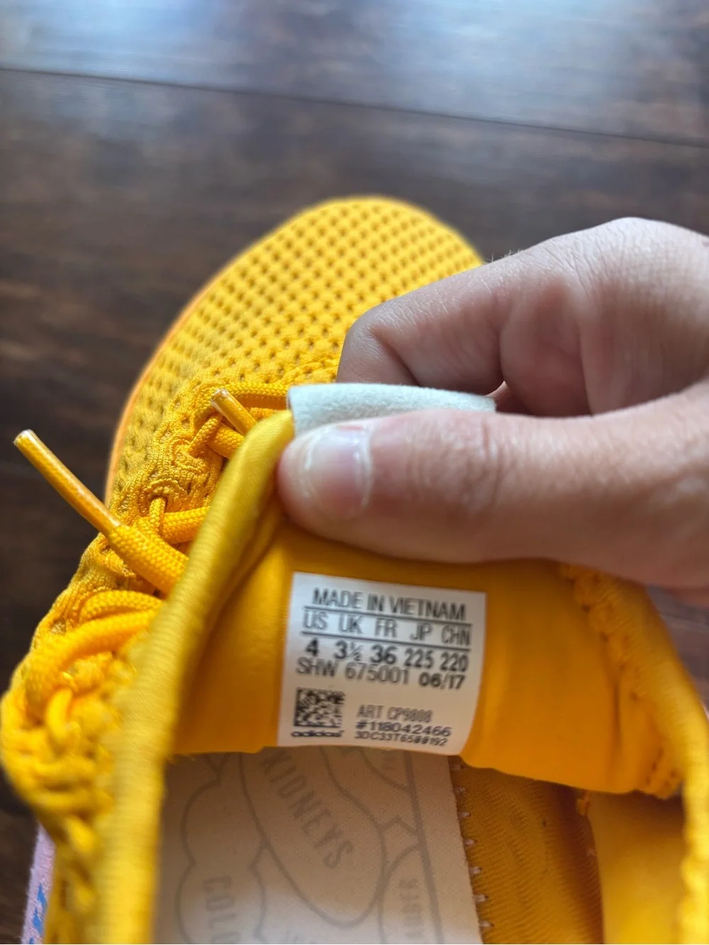 adidas Yellow Knit Athletic Sneakers